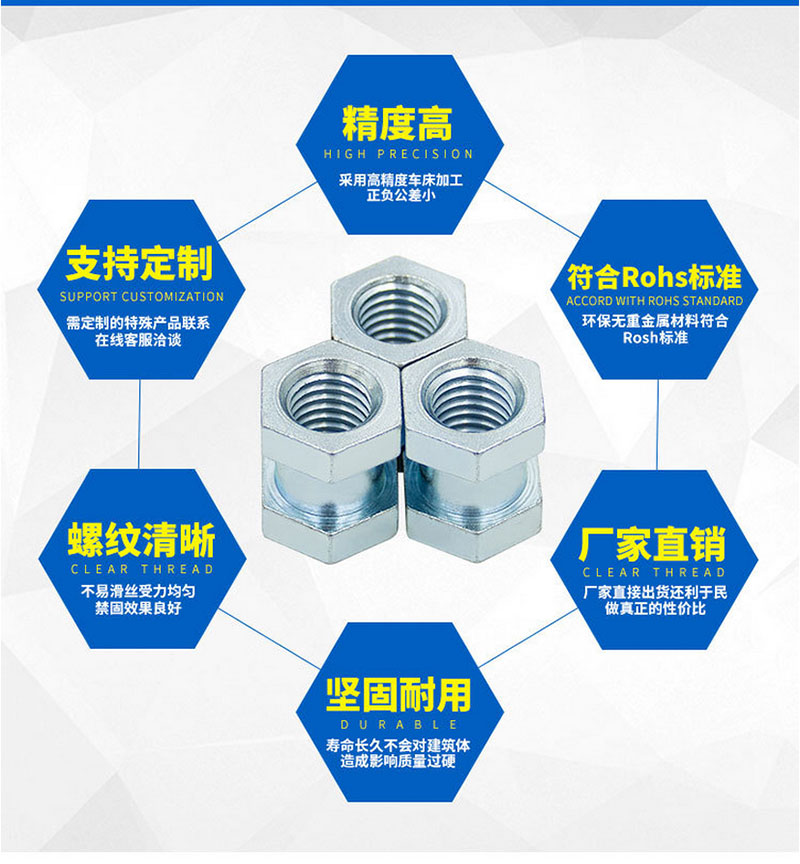 不銹鋼六角螺母加工