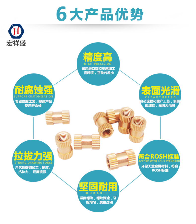嵌件注塑銅螺母加工